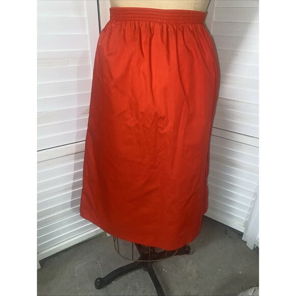 Vintage Jilly 70s Red POLYESTER A Line Skirt Size Large Sailboat Embroidered - Picture 6 of 10